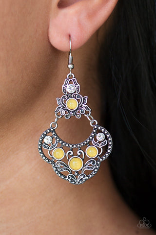 Garden State Glow Yellow Paparazzi Earrings