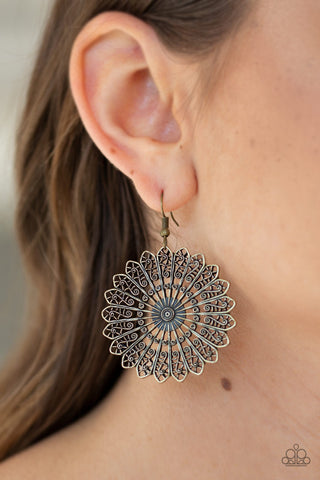 Globetrotting Guru Brass Paparazzi Earrings
