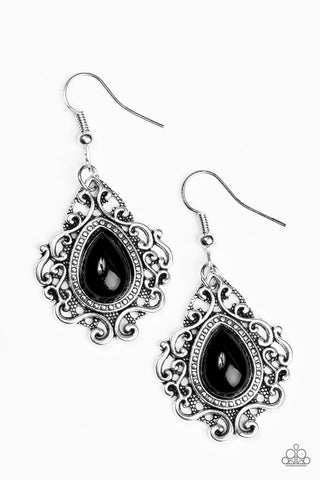 Grand Cayman Grandeur Black Paparazzi Earrings