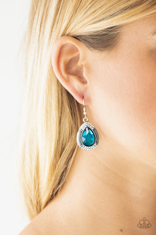 Grandmaster Shimmer Blue Paparazzi Earrings