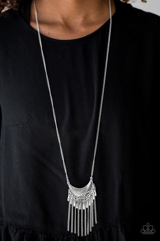 Happy is the Huntress Silver Paparazzi Necklace