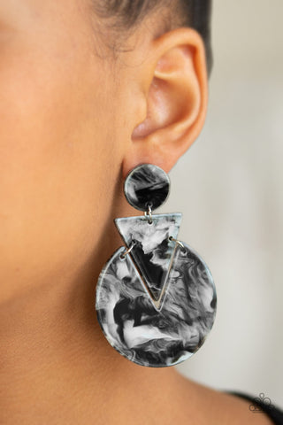Head Under WATERCOLORS Black Paparazzi Earrings