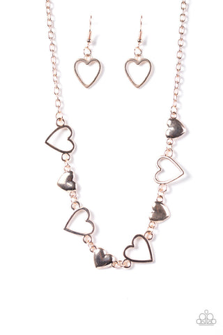 Hustle and Heart Rose Gold Paparazzi Necklace