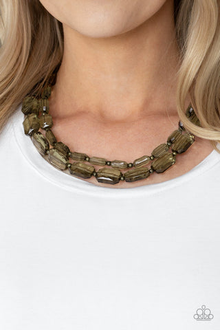 Ice Bank Brass Paparazzi Necklace