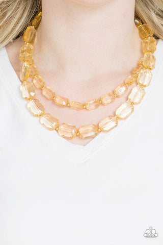 Ice Bank Gold Paparazzi Necklace
