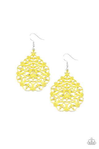 Garden Party Princess Yellow Paparazzi Earrings