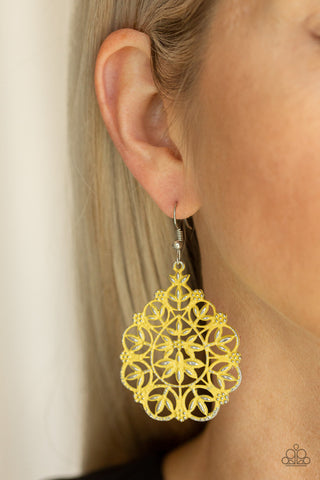 Garden Party Princess Yellow Paparazzi Earrings