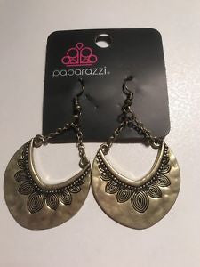 Jungle Legend Brass Paparazzi Earrings