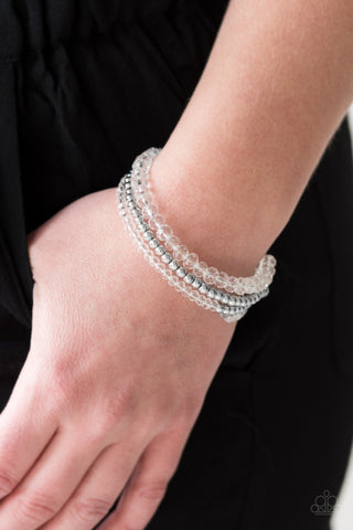 Luminous Luster White Paparazzi Bracelet