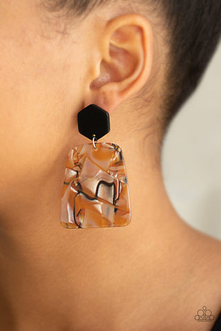 Majestic Mariner Brown Paparazzi Earrings