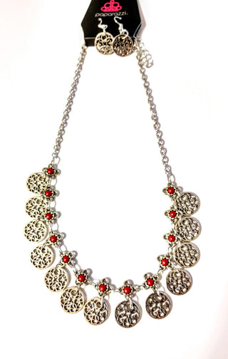 Mandala Movement Red Paparazzi Necklace
