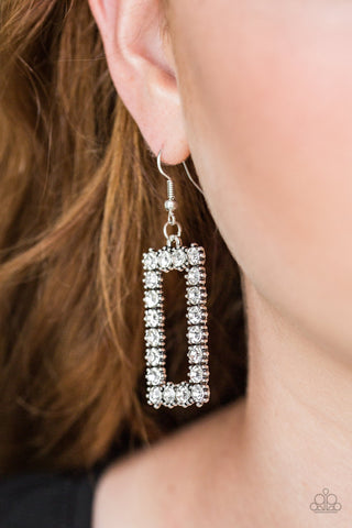 Mirror Mirror White Paparazzi Earrings