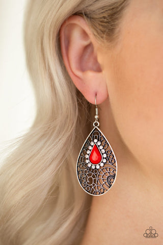 Modern Monte Carlo Red Paparazzi Earrings