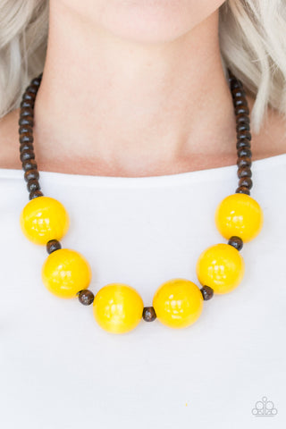 Oh My Miami Yellow Paparazzi Necklace