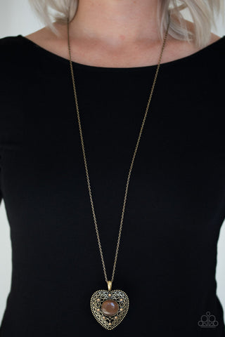 One Heart Brass Paparazzi Necklace