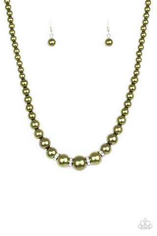 Party Pearls Green Paparazzi Necklace