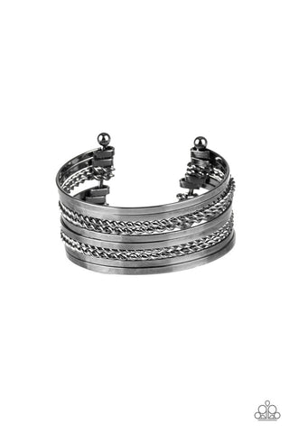 Perfectly Patterned Black Paparazzi Bracelet