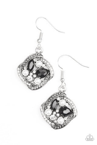 Prestigious Shimmer Black Paparazzi Earrings