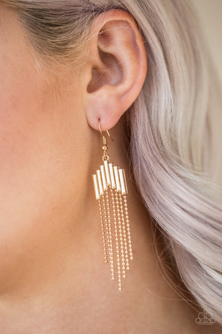 Radically Retro Gold Paparazzi Earrings