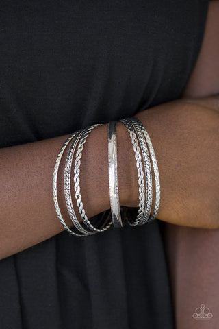 Rattle and Roll Silver Paparazzi Bracelet