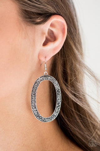 Rhinestone Rebel Silver Paparazzi Earrings