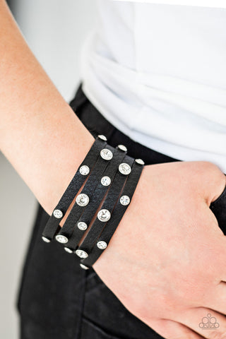 Rhinestone Reputation Black Paparazzi Bracelet