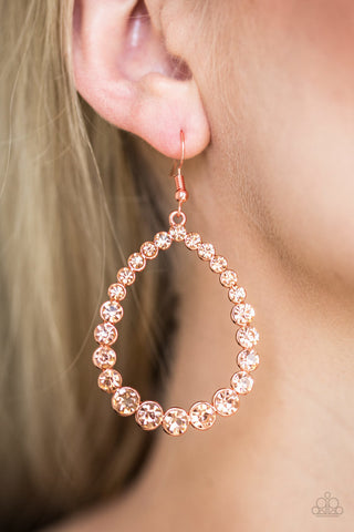 Rise and Sparkle Copper Paparazzi Earrings