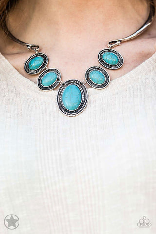 River Ride - Blue - Turquoise Stone Paparazzi Short Necklace