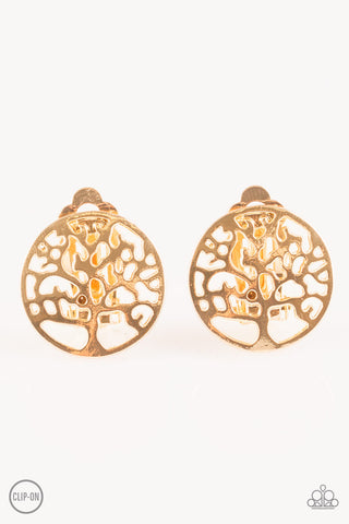 Royal Tree-tment Gold Paparazzi Clip-On Earrings