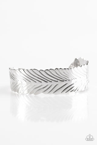 Ruffle Feathers Silver Paparazzi Bracelet