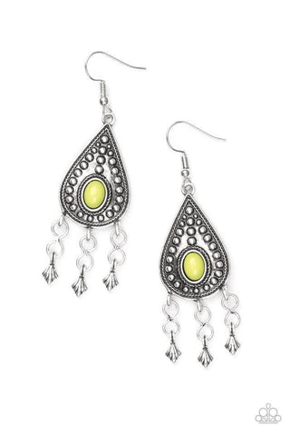 Sahara Song Green Paparazzi Earrings