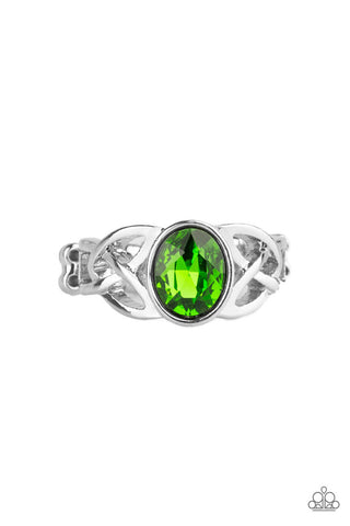 Shimmer Splash Green Paparazzi Ring