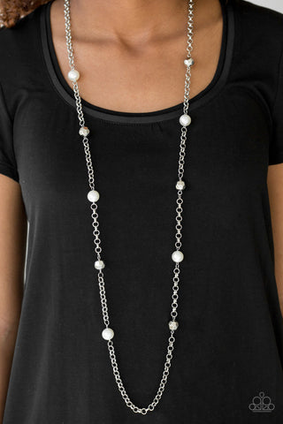 Showroom Shimmer White Paparazzi Necklace