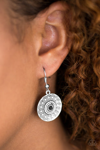 Sonoran Spiral Black Paparazzi Earrings