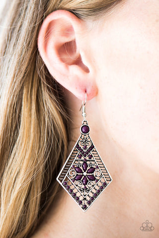 Stay Wild Wildflower Purple Paparazzi Earrings