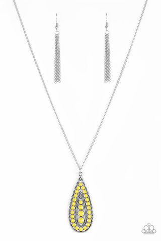 Tiki Tease Yellow Paparazzi Necklace