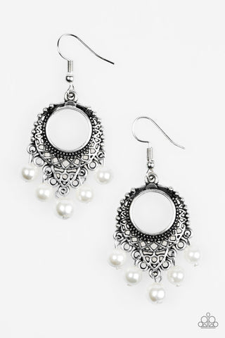 Uncatchable White Paparazzi Earrings