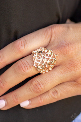 Victorian Valor Rose Gold Paparazzi Ring
