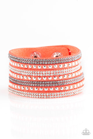 Victory Shine Orange Paparazzi Wrap Bracelet