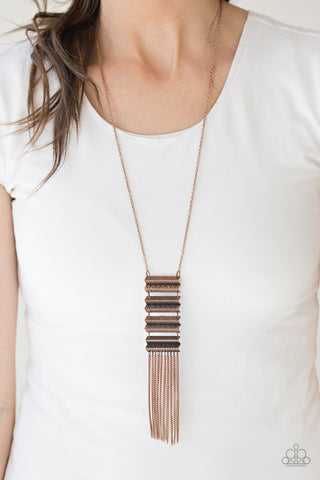Watch Your Step Copper Paparazzi Necklace