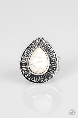 Totally Tropicana White Paparazzi Ring